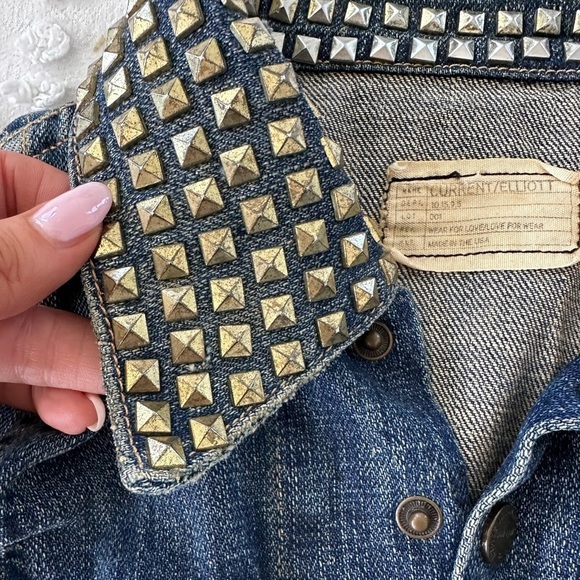 Current Elliott Studded Western Denim Vest - Picture 4 of 7